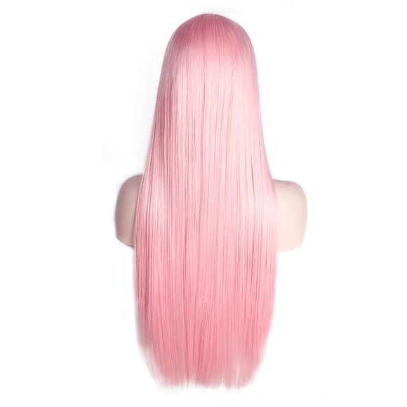 Lace Front Pink Straight Synthetic Hair Wig 30\